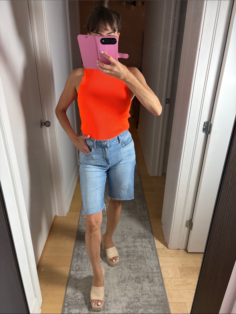 L'AGENCE Bermuda Jean Shorts